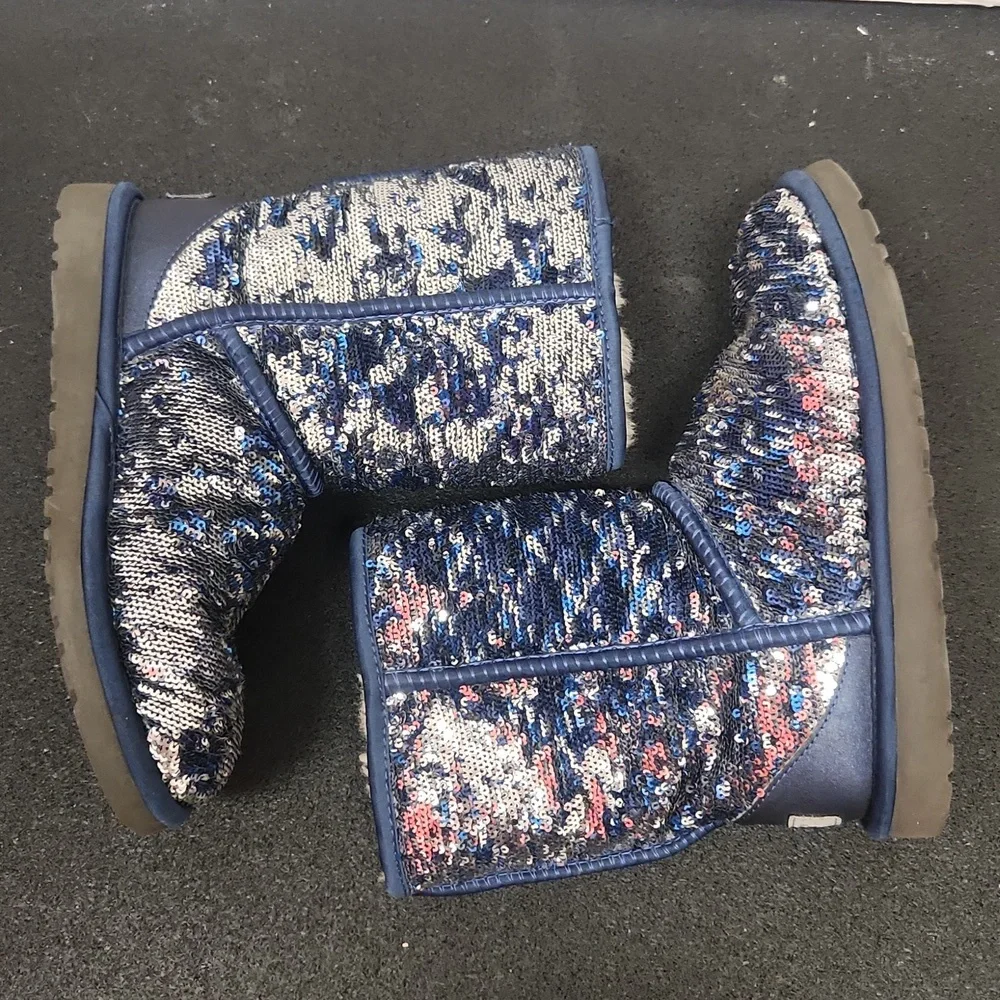 Ugg navy sequin boots size 5